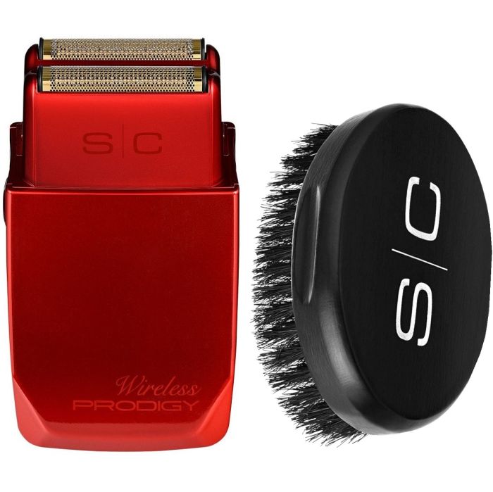 Stylecraft Wireless Prodigy Shaver Red with FREE SC Military Oval Brush Deal
