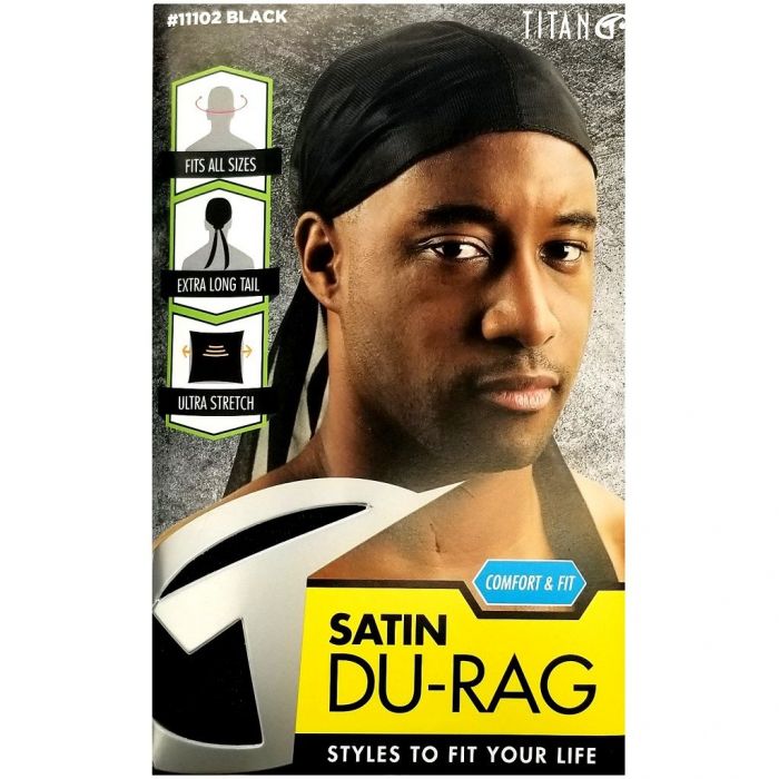 Titan Satin Du-Rag - Black #11102