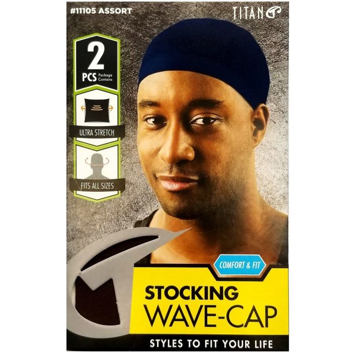 Titan Stocking Wave Cap 2 Pcs - Assorted #11105
