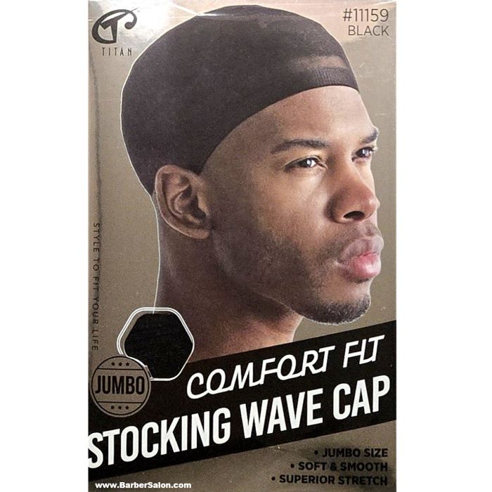 Titan Classic Jumbo Stocking Wave Cap - Black #11159