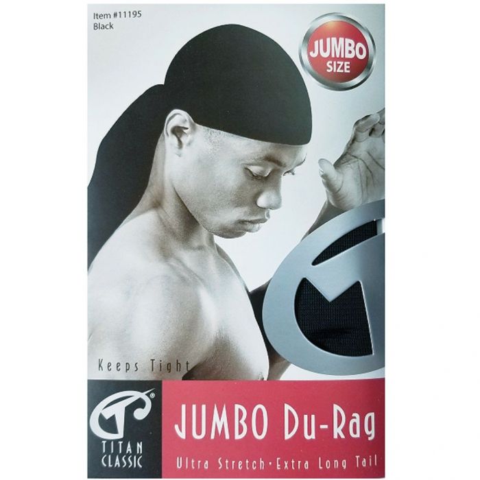 Titan Classic Jumbo Du-Rag - Black #11195