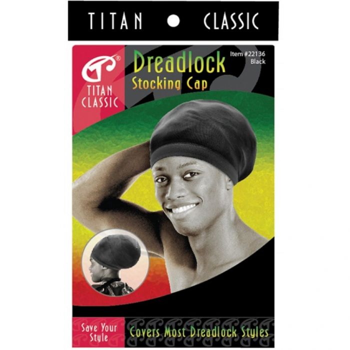 Titan Classic Dreadlock Stocking Cap - Black #22136