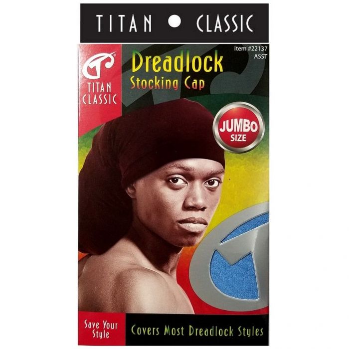 Titan Classic Dreadlock Stocking Cap Jumbo Size - Assorted #22137