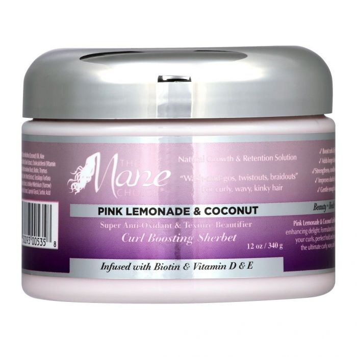 The Mane Choice Pink Lemonade & Coconut Super Anti-Oxidant & Texture Beautifier Curl Boosting Sherbet 12 oz