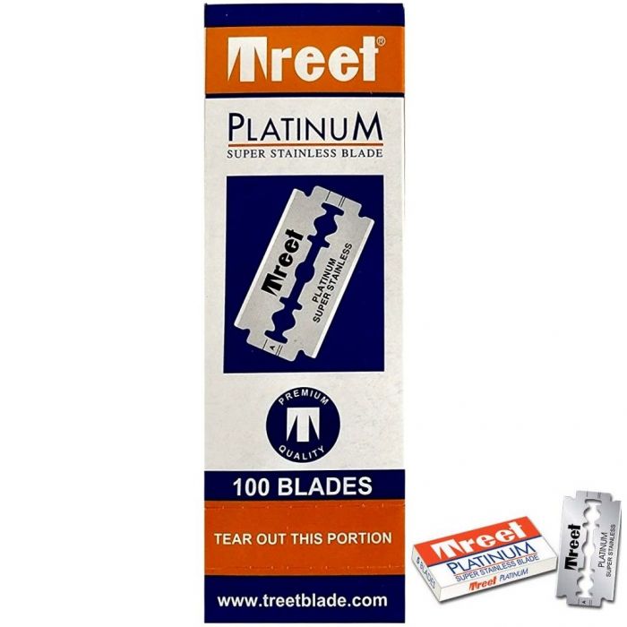 Treet Platinum Super Stainless Double Edge Blades - 100 Blades [5 Blades x 20 Pack]