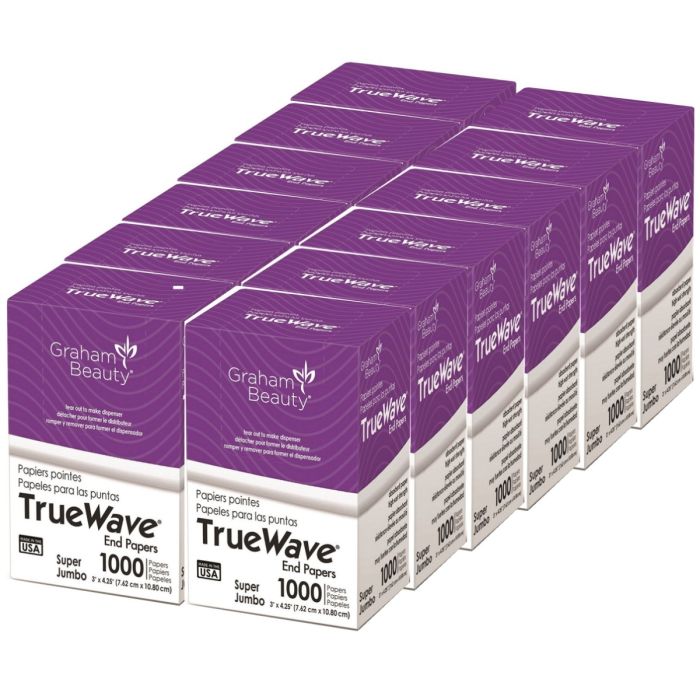 Graham TrueWave End Papers Super Jumbo (4.25" x 3") - 1,000 Papers #56175 [12 Pack]