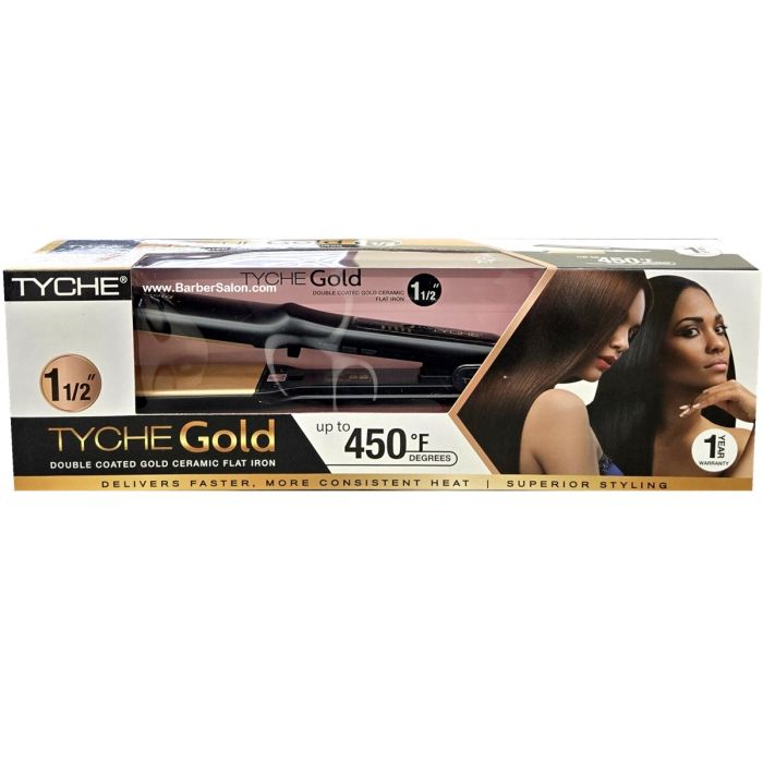 Tyche Double Coated Gold Ceramic Flat Iron - 1-1/2" #TG150