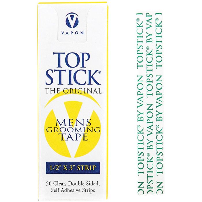 Vapon Topstick Mens Grooming Tape [1/2" x 3" Strip] - 50 Strips