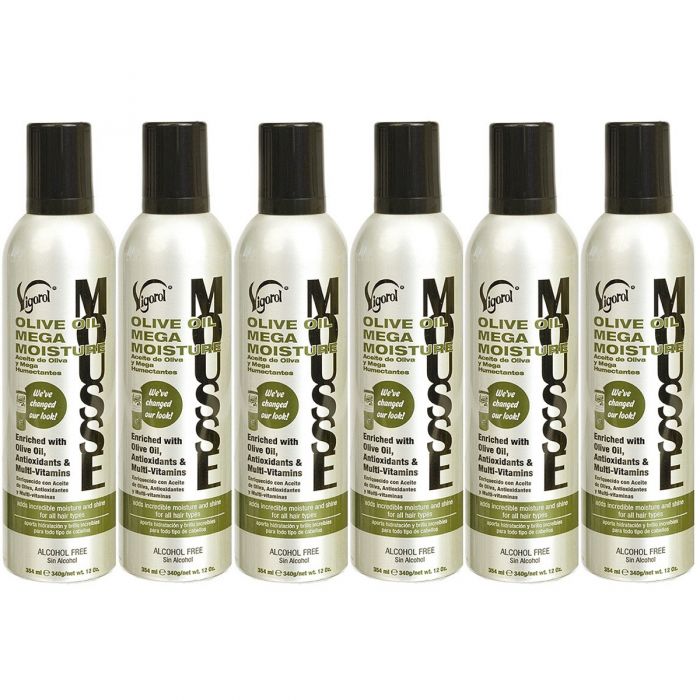 Vigorol Olive Oil Mega Moisture Mousse 12 oz - 6 Pack