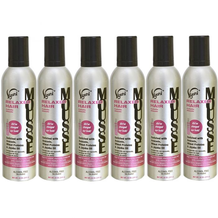 Vigorol Relaxed Hair Mousse 12 oz - 6 Pack