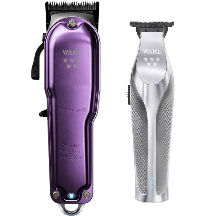 Wahl 5 Star Legend+ Cordless Clipper Purple & Hi-Viz Cordless Trimmer [DUO]
