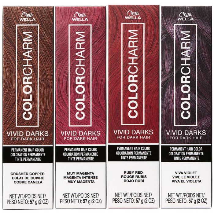 Wella Color Charm Vivid Darks Permanent Hair Color for Dark Hair 2 oz 