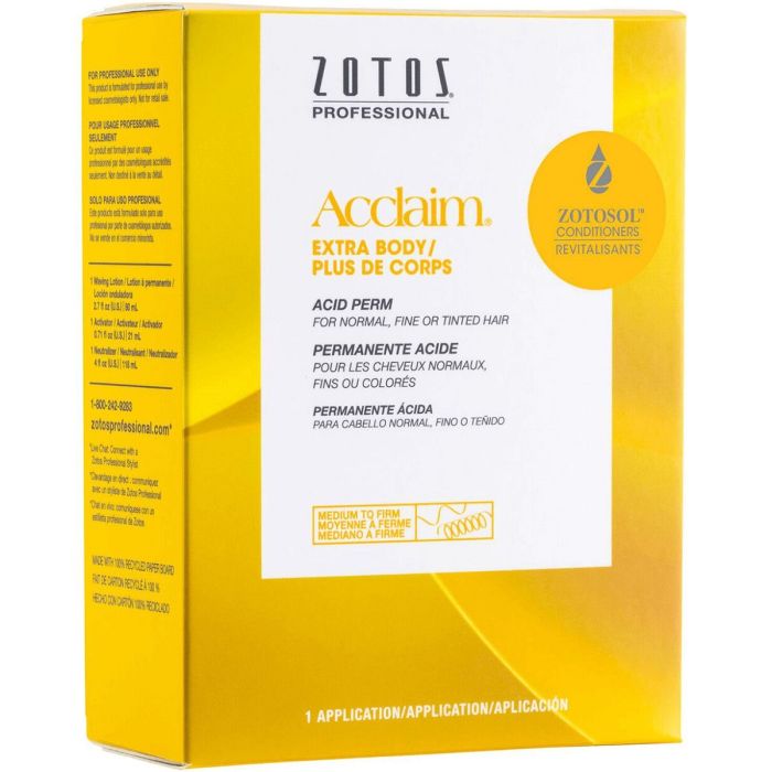 Zotos Acclaim Extra Body Acid Perm for Normal, Fine or Tinted Hair (Medium to Firm) - 1 Application