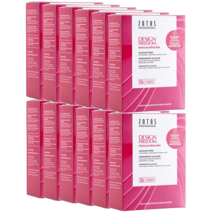 Zotos Design Freedom Regular Alkaline Perm for Normal, Resistant or Gray Hair (Firm) - 1 Application [12 Pack]
