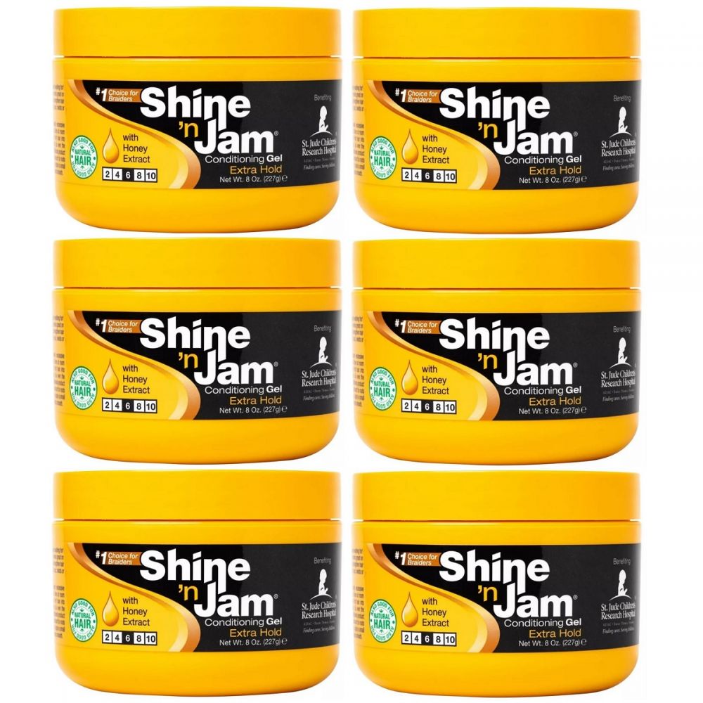 Ampro Shine 'n Jam Conditioning Gel Extra Hold 8 oz 6 Pack