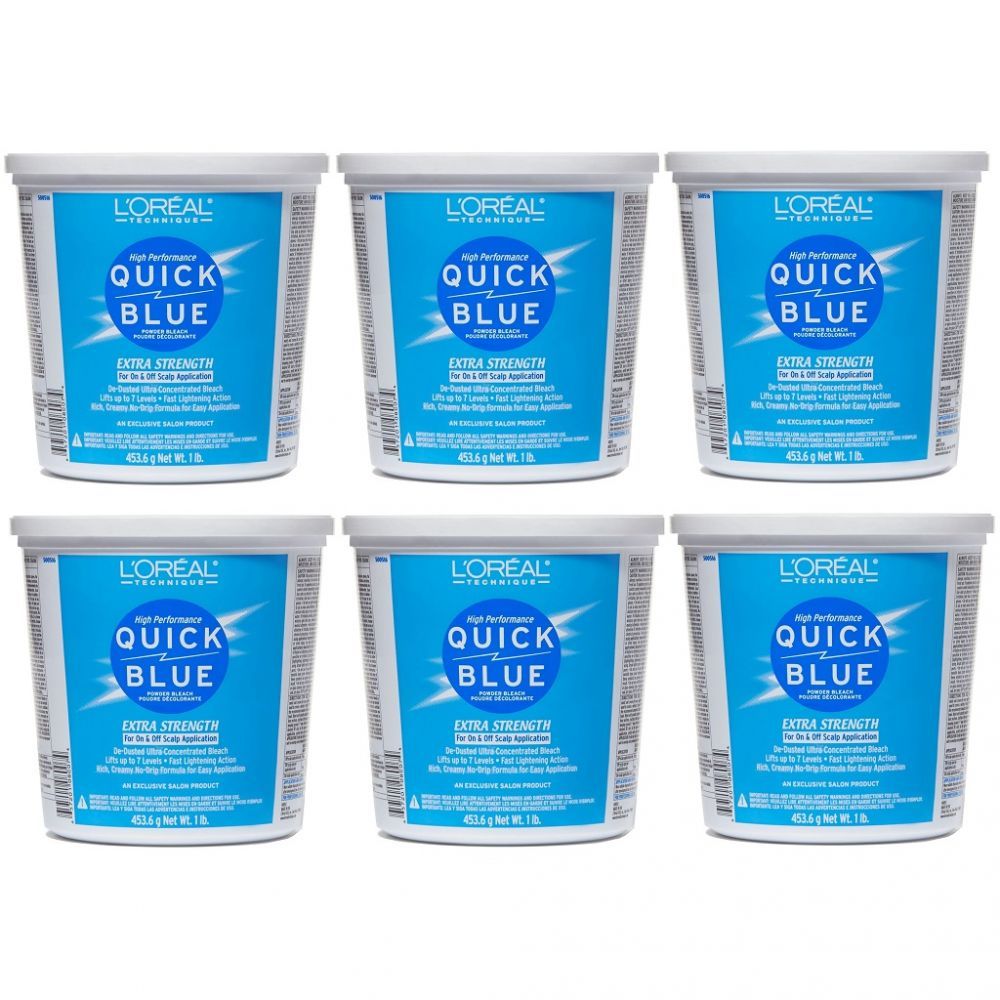 L'Oreal High Performance Quick Blue Powder Bleach 1 Lb 6 Pack