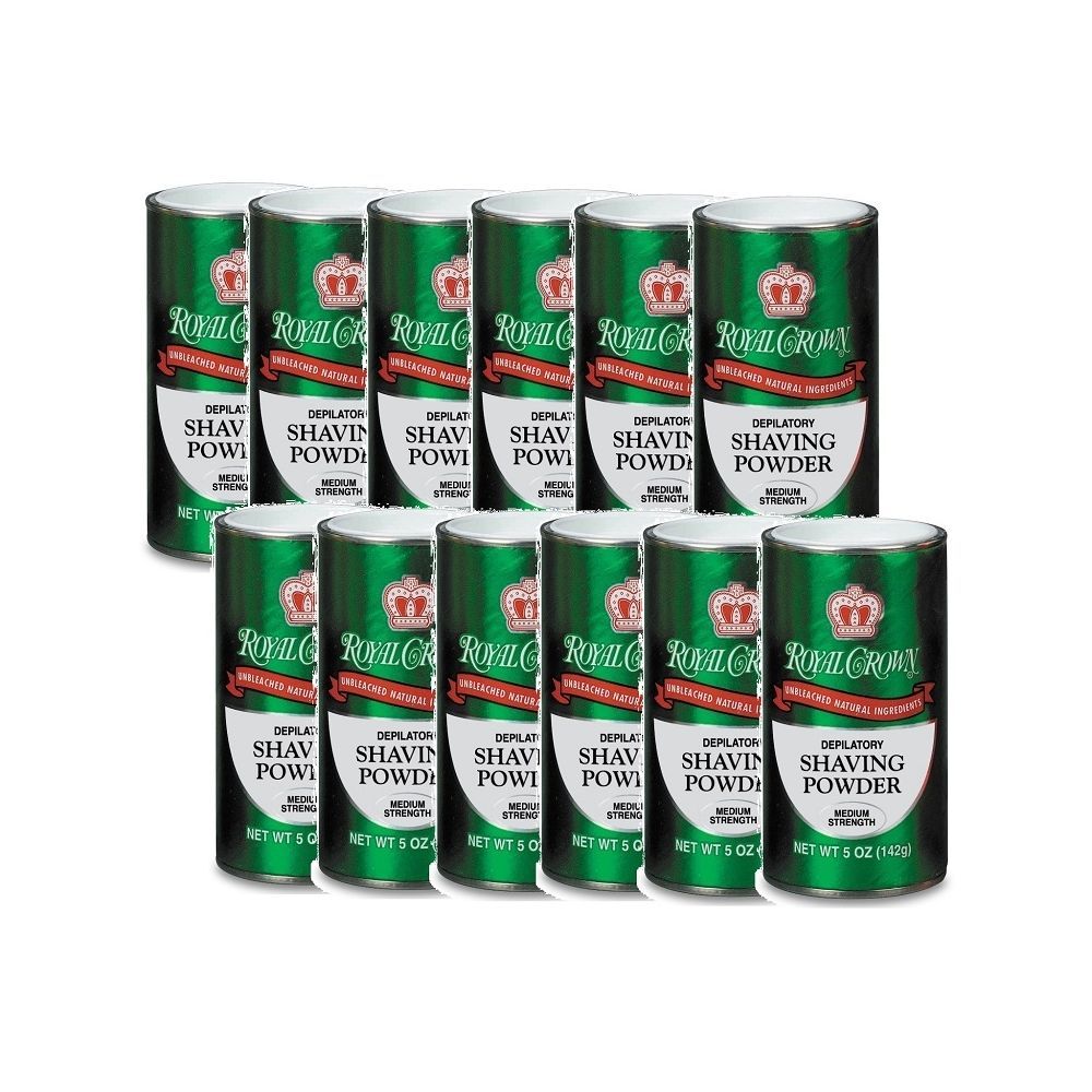 Royal Crown Depilatory Shaving Powder Medium Strength 5 oz 12 Pack