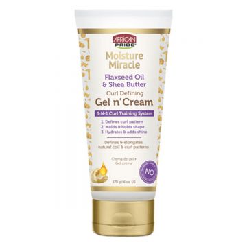 African Pride Moisture Miracle Flaxseed Oil & Shea Butter Curl Defining Gel n’ Cream 6 oz