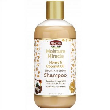 African Pride Moisture Miracle Honey & Coconut Oil Nourish & Shine Shampoo 12 oz
