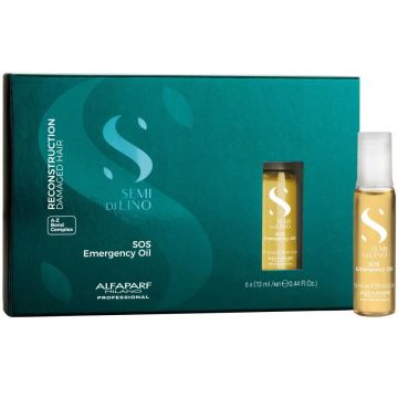 Alfaparf Semi Di Lino Reconstruction SOS Emergency Oil Amples 0.44 oz - 6 Vials