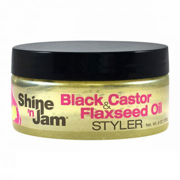Ampro Shine 'n Jam Black Castor & Flaxseed Oil Styler 8 oz