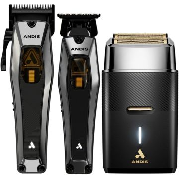 Andis Recon Cord/Cordless Clipper, Trimmer &  ProFoil Plus II Shaver [TRIO]