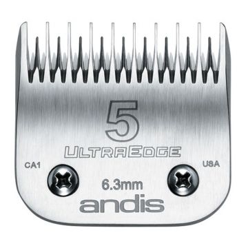 Andis Carbon Infused Steel UltraEdge Dog Clipper Blade 1/8-Inch Cut Length 64080 Size-7 Skip Tooth 