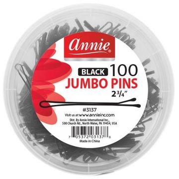 Annie 100 Jumbo Pins Jar Black - 2 3/4" #3137