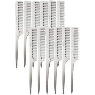 Annie Aluminum Rat Tail Comb - 7.5" #320 - 12 Pack