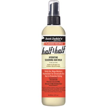 Aunt Jackie's Curls & Coils Flaxseed Recipes Half & Half Hydrating Silkening Hair Milk 12 oz