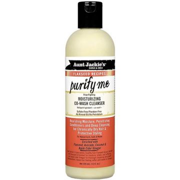 Aunt Jackie's Curls & Coils Flaxseed Recipes Purify Me Moisturizing Co-Wash Cleanser 12 oz