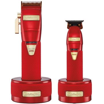 BaByliss Pro LimitedFX Boost+ Collection with Clipper, Trimmer & Charging Base Set - Red #FXHOLPKCTB-R