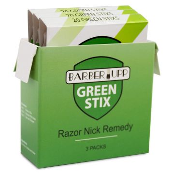 BarberUpp Green Stix Razor Nick Remedy - Styptic Stick 3 Pack