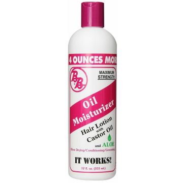 BB Oil Moisturizer Hair Lotion With Castor Oil and Aloe - Maximum Strength 12 oz