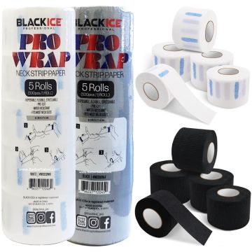 Black Ice Neck Strip Paper Rolls - 500 Strips [2 Color Options]