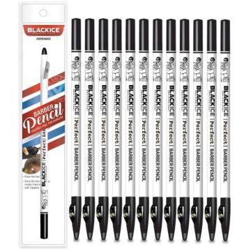 Black Ice Barber Pencil - White #BPEN002 [12 Pack]