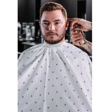 Barber Strong The Barber Cape - Barber Shield - White #BSC07-WHT