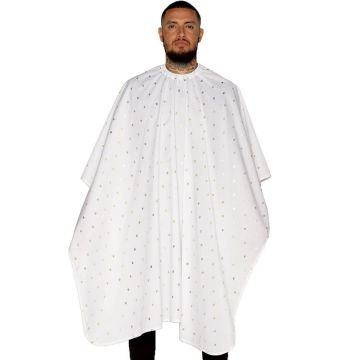 Barber Strong The Barber Cape 24K White Gold - Barber Shield #BSC11-WHT/GOLD