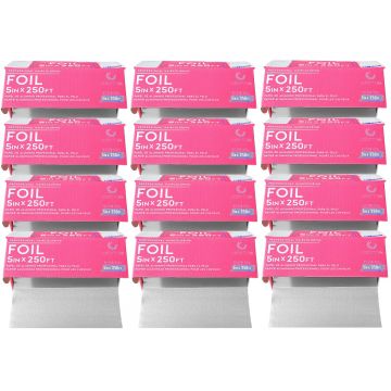 Colortrak Professional Haircoloring Rolled Foil (5" x 250') #250-SIL [12 Pack]