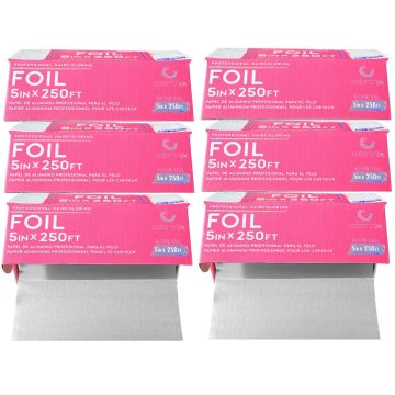 Colortrak Professional Haircoloring Rolled Foil (5" x 250') #250-SIL [6 Pack]