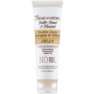 Creme of Nature Butter Blend & Flaxseed Double Duty Elongate & Define Jelly 8.4 oz