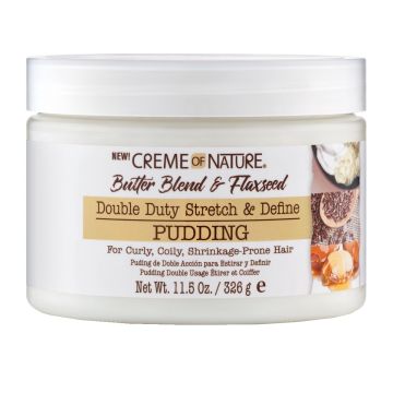 Creme of Nature Butter Blend & Flaxseed Double Duty Stretch & Define Pudding 11.5 oz