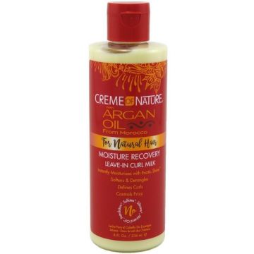 Creme of Nature Argan Oil For Natural Hair Moisture Recovery Leave-In Curl Milk 8 oz