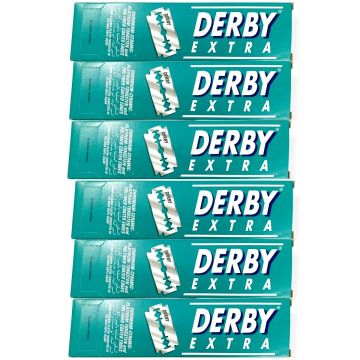Derby Extra Stainless Double Edge Blades - 600 Blades [100 Blades x 6 Pack]