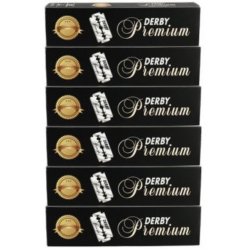 Derby Premium Double Edge Blades - 600 Blades [100 Blades x 6 Pack]