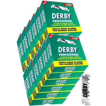 Derby Professional Single Edge Razor Blades - 1,200 Blades [100 Blades x 12 Pack]