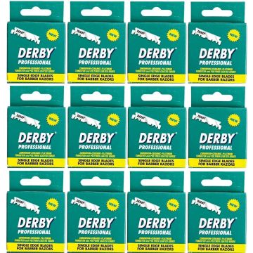 Derby Professional Single Edge Razor Blades - 1,200 Blades [100 Blades x 12 Pack]