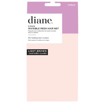 Diane Invisible Mesh Hair Net 3 Pack - Light Brown #D19622