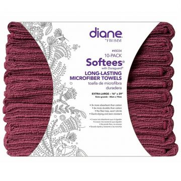 Diane Softees Long Lasting Microfiber Towels - Plum 10 Pack #45034