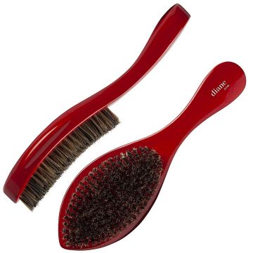 Diane Curved Prestige Reinforced Boar Wave Brush - Red / Hard #D1746